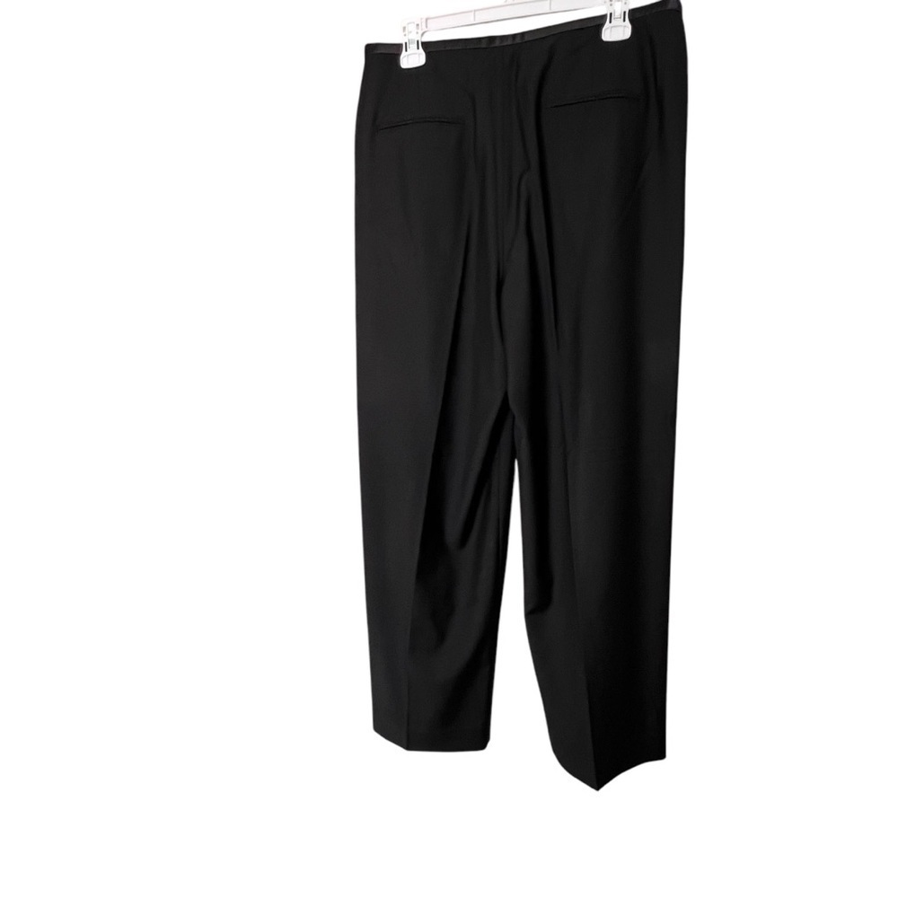 J.Crew Collection Pleated Wide-Leg Tuxedo Pant in Italian wool in Black Size 12 - Picture 5 of 10
